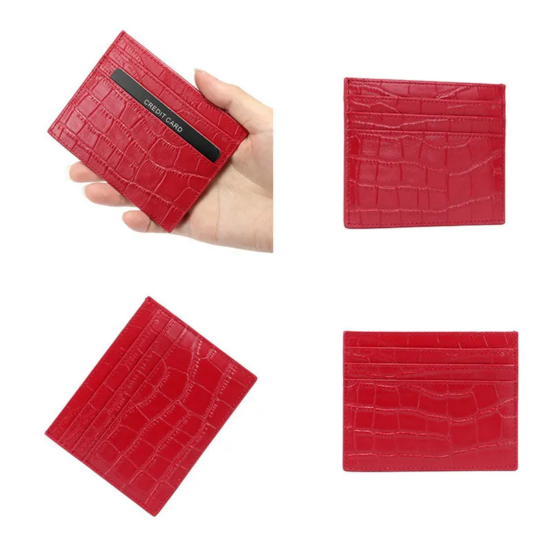 Genuine Leather RFID Men Wallet Crocodile Pattern Coin Purse Multi-card Position Cowhide Card Holder Mini Slim Compact Wallets2174