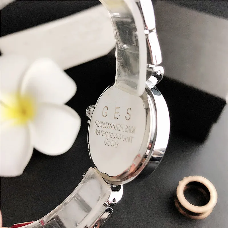 Marka zegarek dla dziewcząt w stylu kryształowym metalowym zespole kwarcowym zegarek GS252455