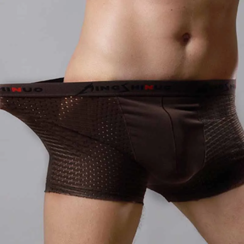 Breathable Mesh Boxers Knickers panty ice silk Modal panties underwears boxers Underpants Briefs underwear boy shorts