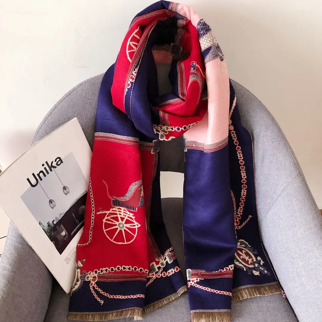 Hele en winter mode-ontwerper sjaal groot merk koetspatroon kasjmier sjaal vrouwen dikke warme sjaal wilde sjaal hele297P