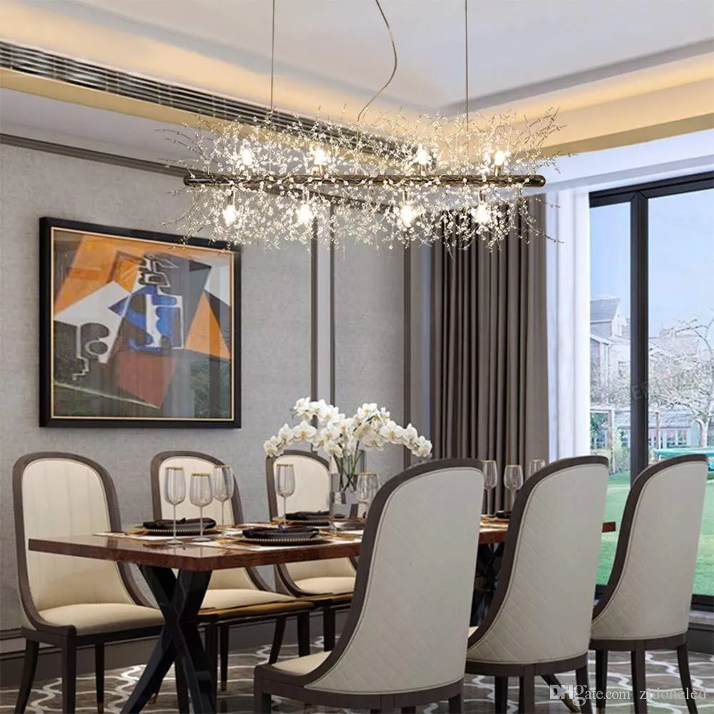 LED Crystal Chandeliers ألعاب نارية معلقة إضاءة سقف معلقة الإضاءة الحديثة قلادة لمخزن البهو غرفة الطعام الحمام bedroo305f