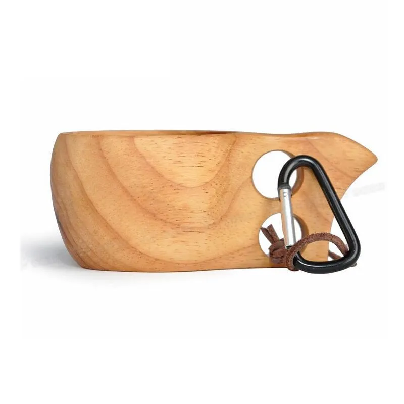 / Kuksa Cup Nouvelle Finlande Tasse en bois portable à la main pour café, lait, tasse d'eau, cadeau touristique 324U