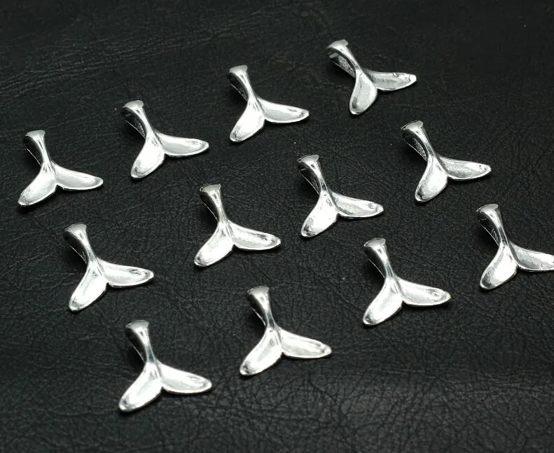 / Antique argent alliage baleine queue poisson charmes pendentifs pour bijoux à bricoler soi-même faisant des résultats 16x17mm243r