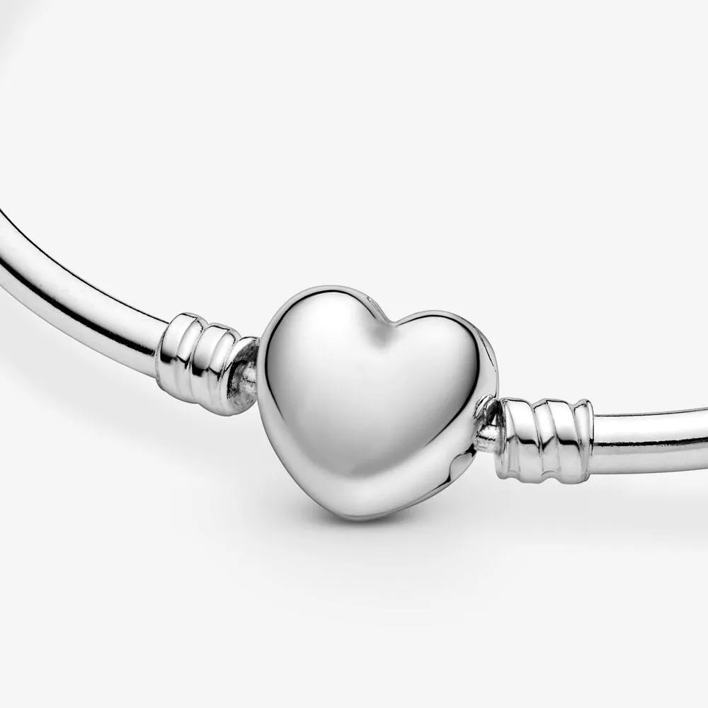 Hoge Poolse 100% 925 Sterling Zilveren Hart Sluiting Bangle Armbanden Mode Bruiloft Sieraden Maken Voor Vrouwen Gifts323I