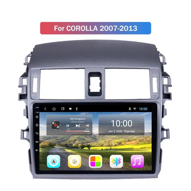 2G RAM 9 pouces Android 10 voiture multimédia vidéo GPS Navigation pour Toyota COROLLA 2007 2008 2009 2010-2013 lecteur Dvd