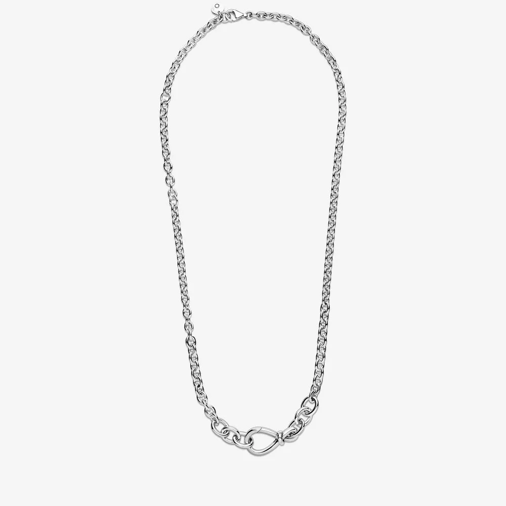 New arrival 100% 925 sterling silver Chunky Infinity Knot Chain Necklace fine jewelry making for women gifts delivery275L