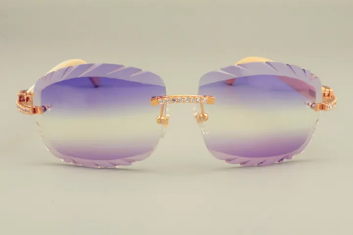 2019 nouvelles lunettes de soleil à lentilles vendues par DHL 8300715 cornes blanches naturelles aussi lunettes de luxe diamants unisexe parasol 264d