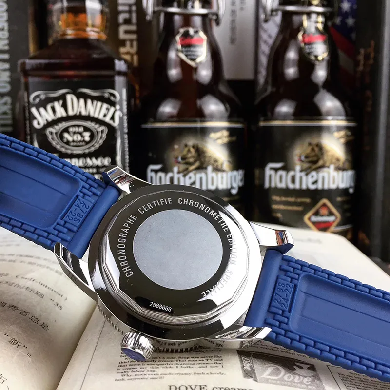 Reloj mecánico automático para hombre, pulsera de silicona con esfera azul, resistente al agua hasta 5 ATM, puntero luminoso, orologio di lusso2751, 2020