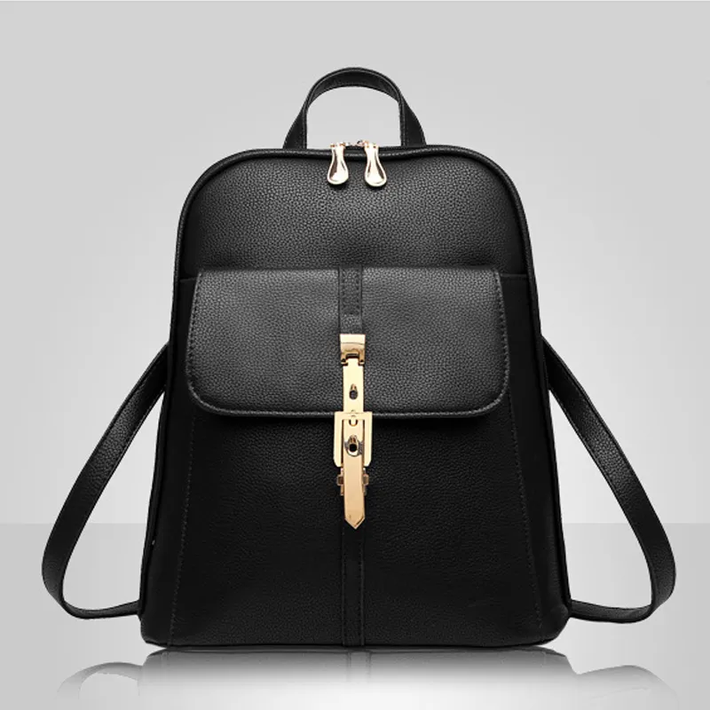 HBP high quality Soft leather Women Backpacks Large Capacity School Bags For Girl ShoulderBag Lady Bag Travel Backpack RoseRed
