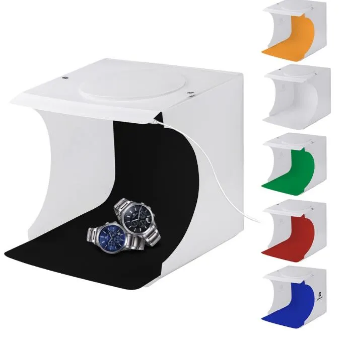 Mini Taşınabilir Katlanır LightBox Pography Stüdyo Yumuşak Kutu LED Işık PO Yumuşak Kutu DSLR Kamera Po Arka Plan2154