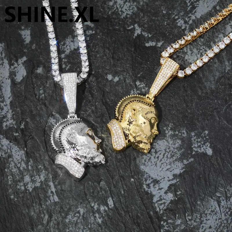 Nipsey Hussle Men's Skull Pingente Colar Iced Out Chain Gold Gold Silver Silver Cubic Zirconia Hip Hop Rock Jewelry217J