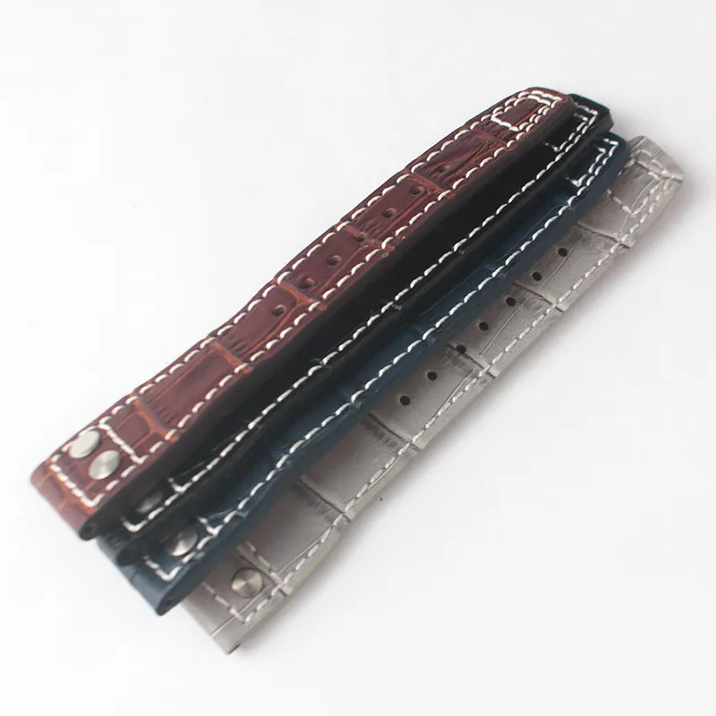 NYTT WACKBAND 22MM REAL COE äkta Leather Watch Band -bandbältet för IWC Big Pilot Watch Band 236J