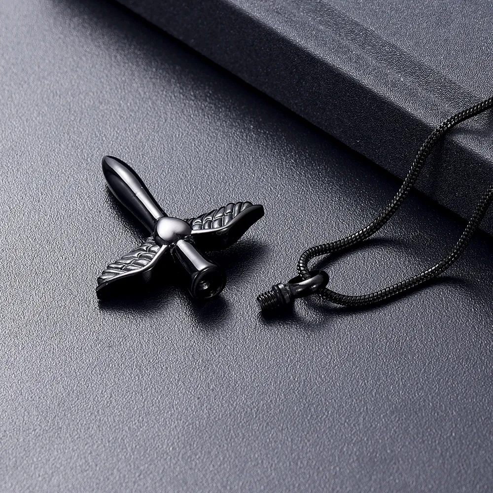 IJD12240 Fyllningssats Instruktioner Graverable Blank Wing Heart Cross Cremation Pendant Necklace For Women Present Gift295Z