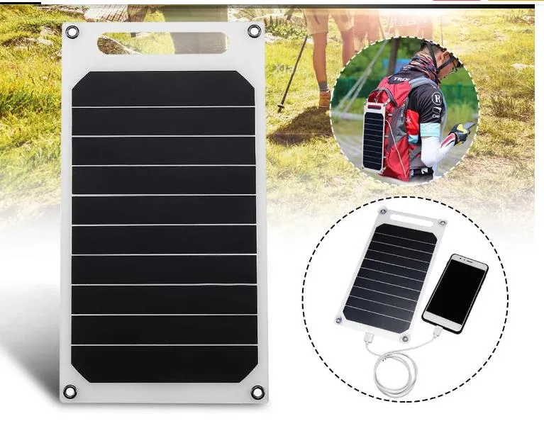 5V 10W DIY Solar Panel Slim Light USB Charger Charging Portable Power Bank Universal for Phone Lighting Car Charger298K