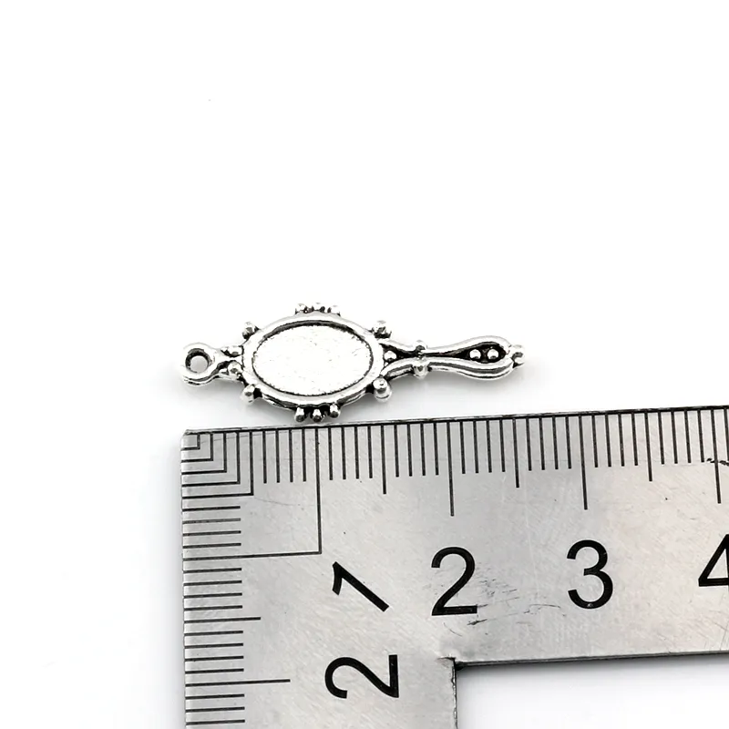 Antique silver Alloy devil mirror Charms Pendants For Jewelry Making Bracelet Necklace DIY Accessories 10x27mm A-588209W