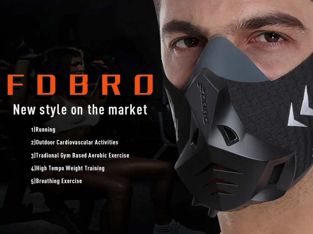 FDBRO Sports Running Mask Training Fitness Gym Workout Cycling Elevation High Altitude Training Conditioning Sportmasker 301216683