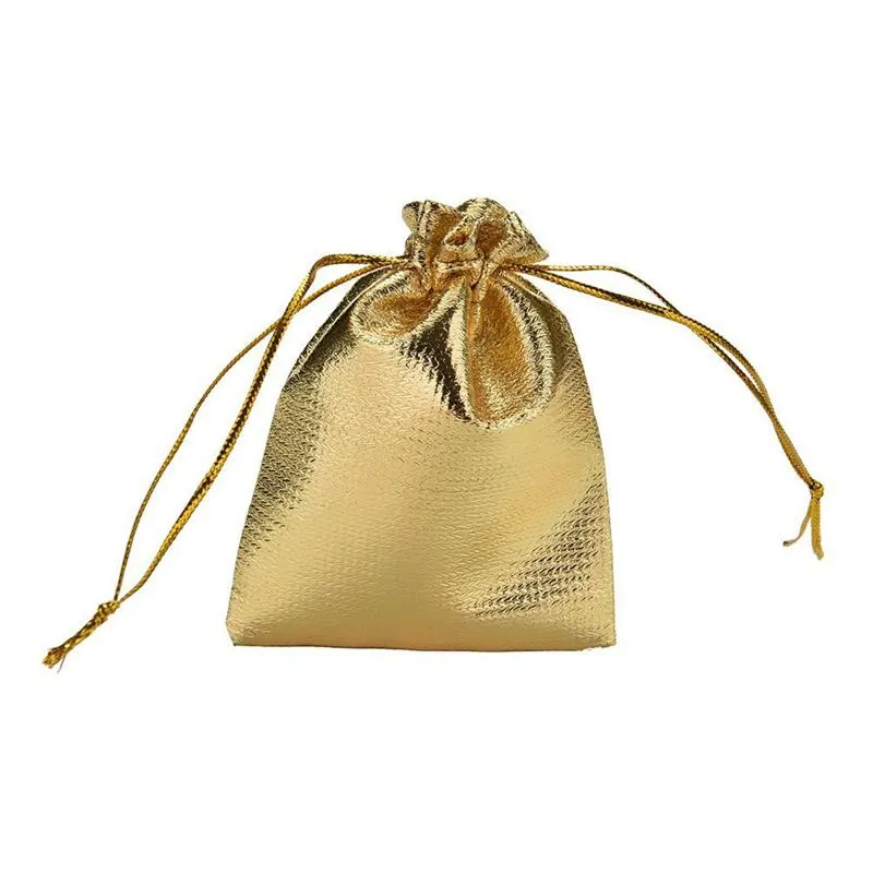100 шт. серебряные и золотые сумки из органзы с завязками для вечеринки, свадьбы, подарочные пакеты, серьги-конфеты, Jewelry303M