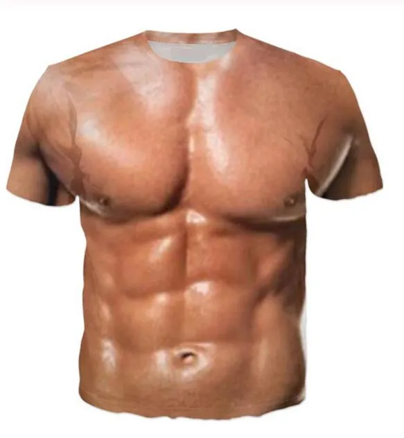 Ny Mode Mens / Womans Muskel T-shirt Sommarstil Rolig Unisex 3D-tryck Casual T Shirt Toppar Plus Size AA0150