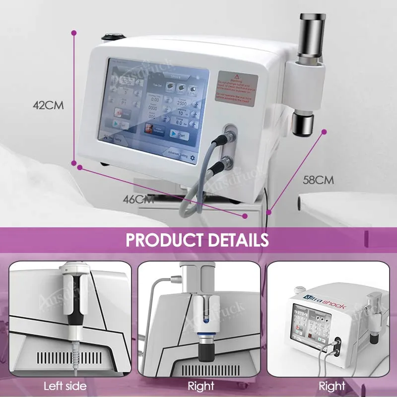 Hight Energy ESWT Shockwave Shock Wave Fysiotherapie Apparatuur voor Erectie Disfunction Uchasound Fysiotherapie Machine voor pijnverlichting