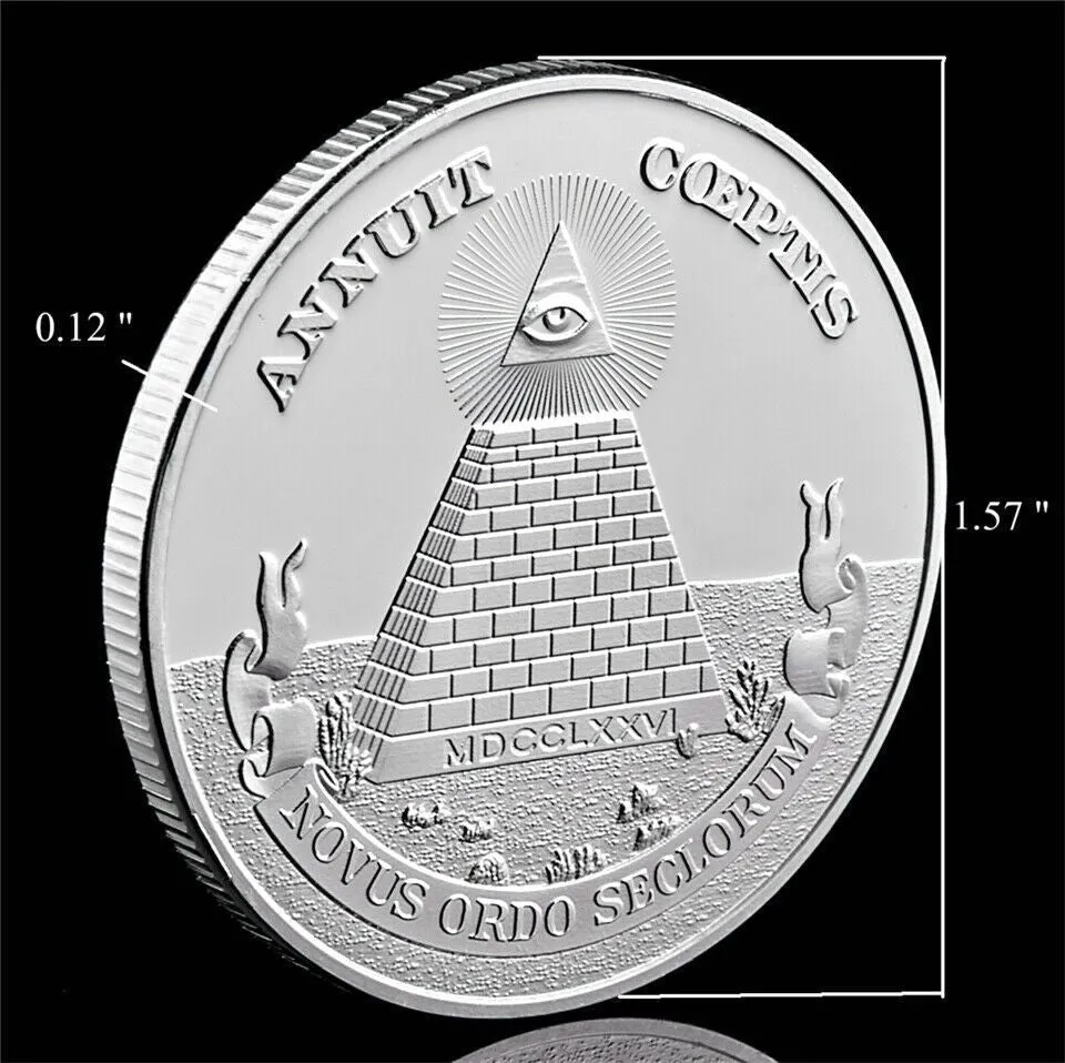 Arts and Crafts Coeptis Masonic USA National Emblem Emblem Silver PlATED Token METAL Challenge Coin6955036