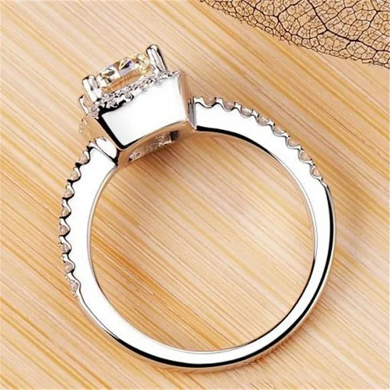 Whole-Sterling Silber Ringe für Frauen Braut Hochzeit Anelli Trendy Schmuck Verlobung Weißgold Farbe Anillos Mujer222W