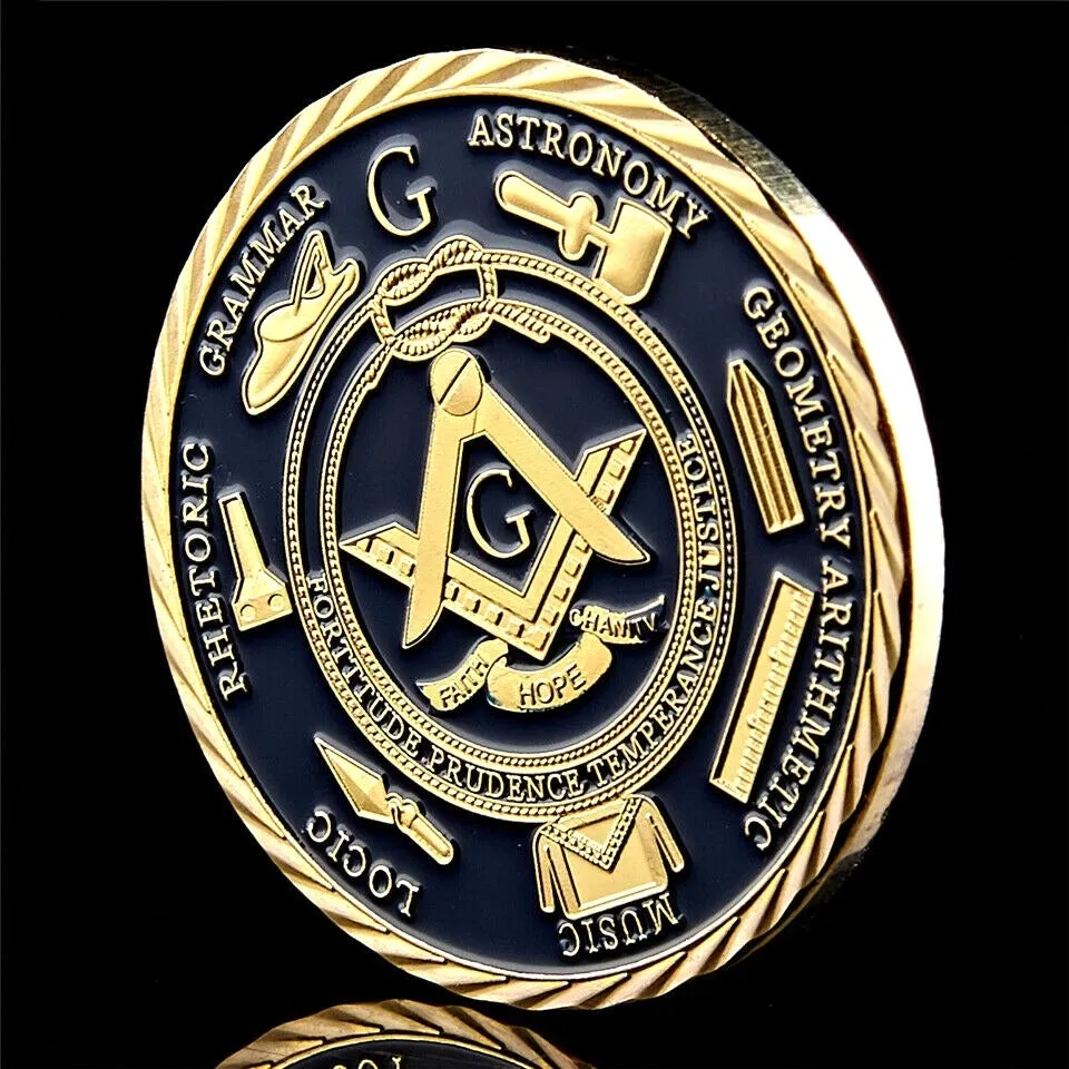 Souvenir Coin Brotherhood European Masonic Masonry Craft 1oz Gold plaqué Collectible Token Physical WPCCB Box9806047