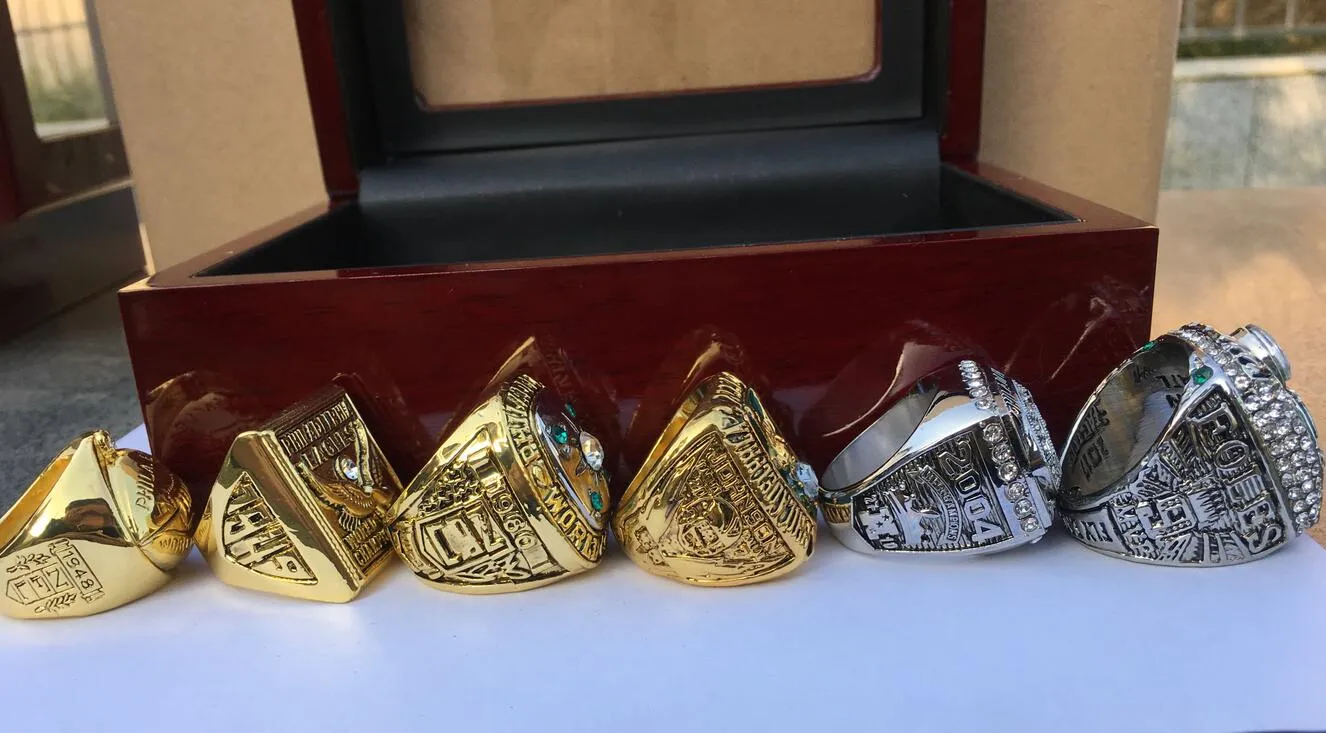 Philadelphia  American Football Team Champions Championship Ring Set With Wooden Box Souvenir Men Fan Gift 2019