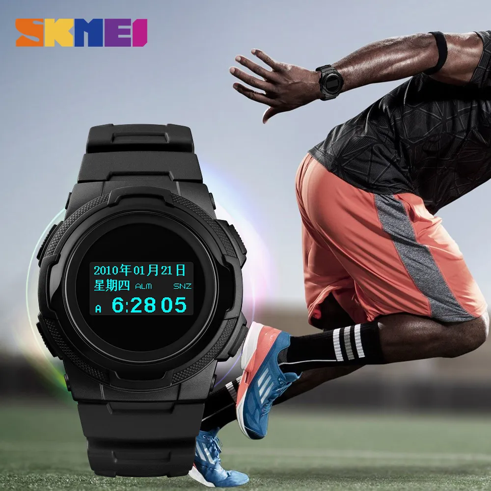 Skmei relógio digital masculino multifuncional, relógio de pulso esportivo com cálculo de calorias, despertador, bússola, relógio masculino 1439235z