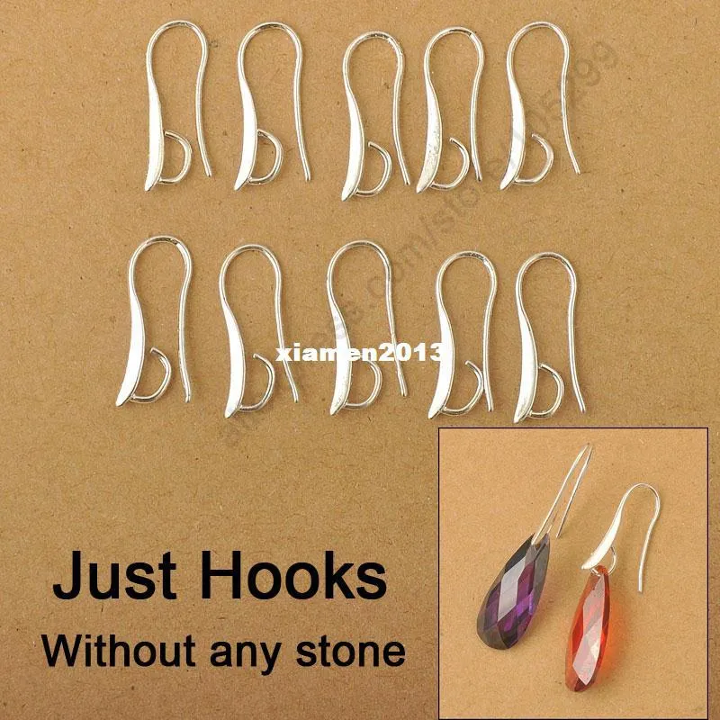 100x DIYメイキング925 Sterling Silver Jewelry Insurels Hook Earing Pinch Bail Earwires for Crystal Stones Beads235m