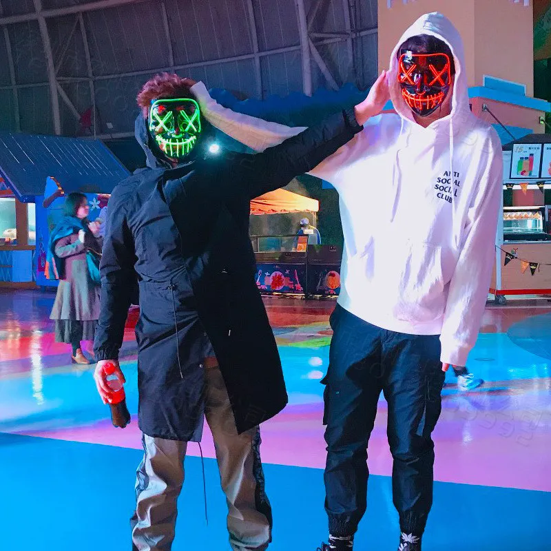 LED-lichtfeestmaskers grappig uit het Purge-verkiezingsjaar Ideaal voor Festival Cosplay Halloween Costume2740