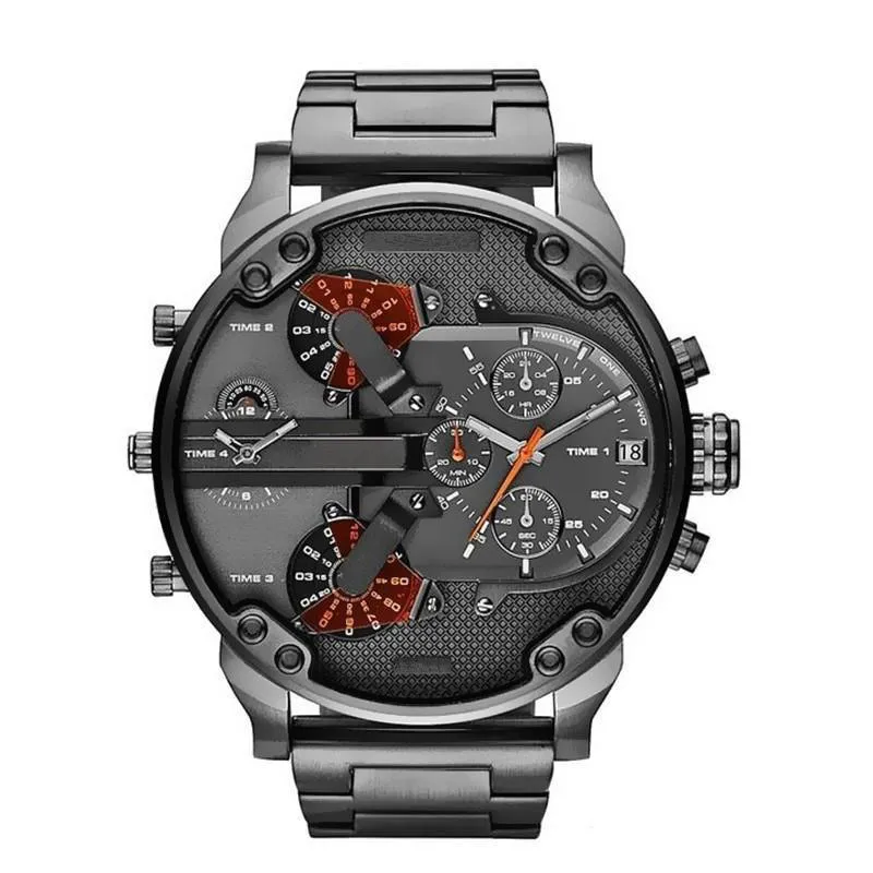 Sprzedawanie sportowych zegarków wojskowych 50 mm Big Dial Golden Stael Stael Watch Men Luksusowy zegarek na nadgarstku Relij de Lujo288z