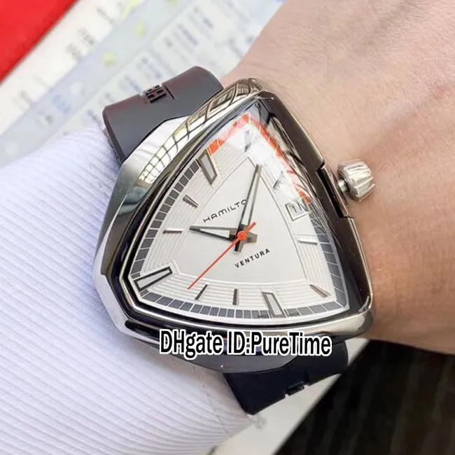 Новые автоматические мужские часы Ventura Elvis80 H24551331 A2824 со стальным корпусом, черный циферблат, серый внутренний оранжевый резиновый корпус, часы Edition Puret2582