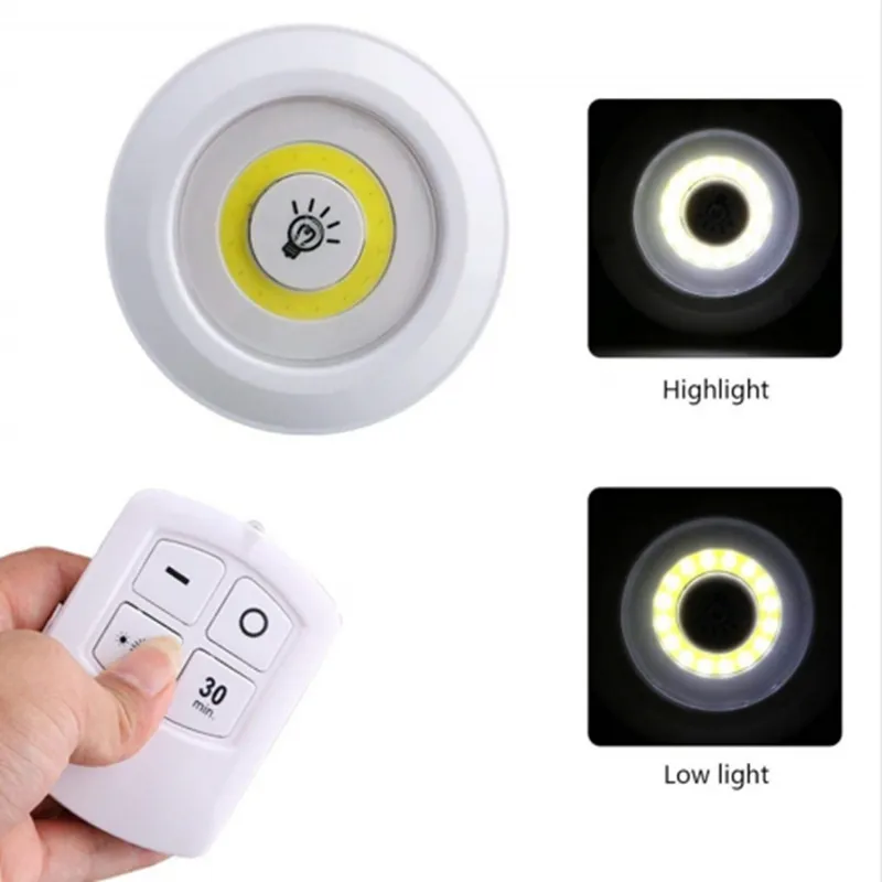 Dimble LED under skåpsljus med fjärrkontrollbatteriets drivna garderober lampor för garderob badrumsbelysning275y
