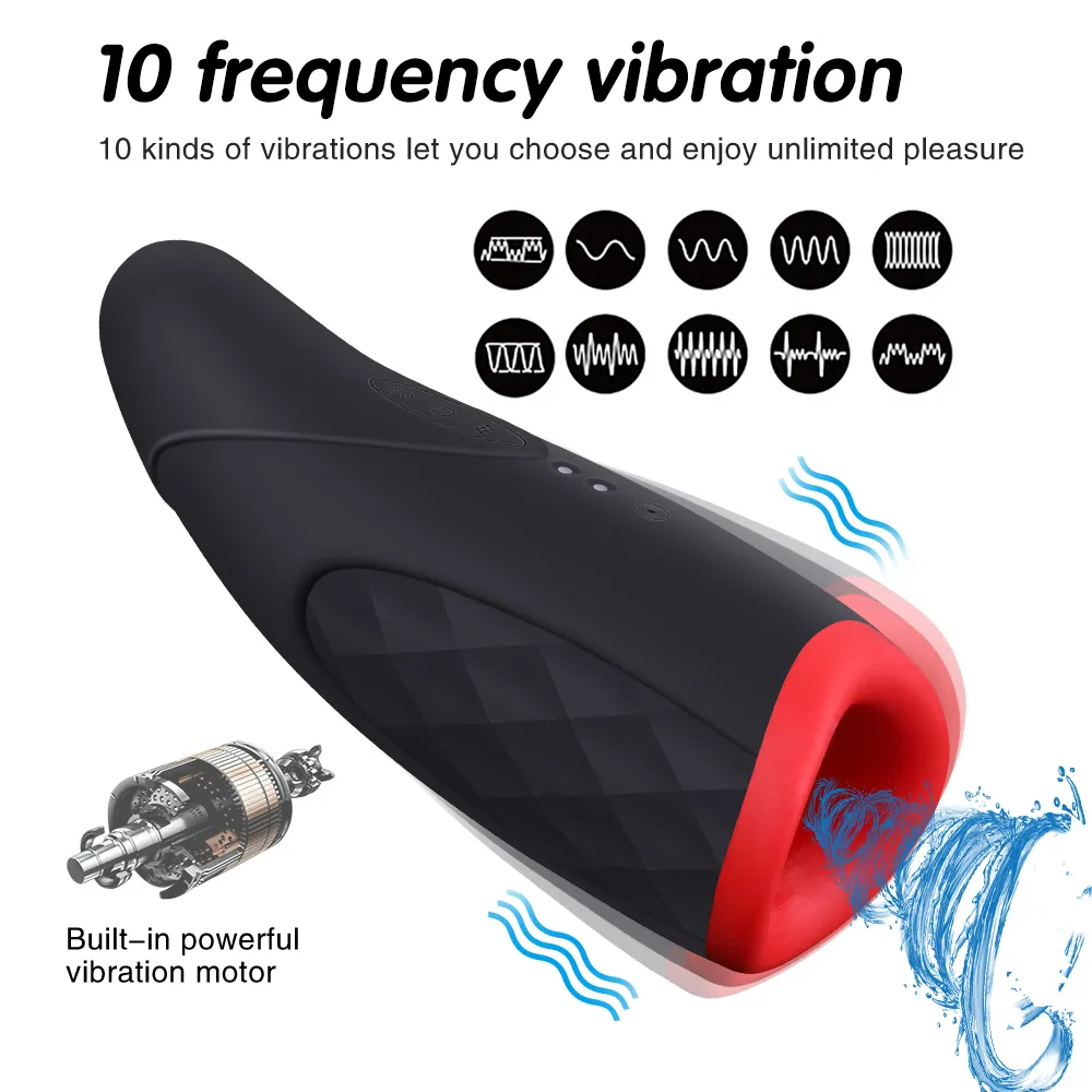 10 trybów doustna loda ssanie męskiej masturbacji kubek głębokie gardło sztuczne wibrator pochwy Ogrzewanie Inteligentna maszyna seksualna T3884613
