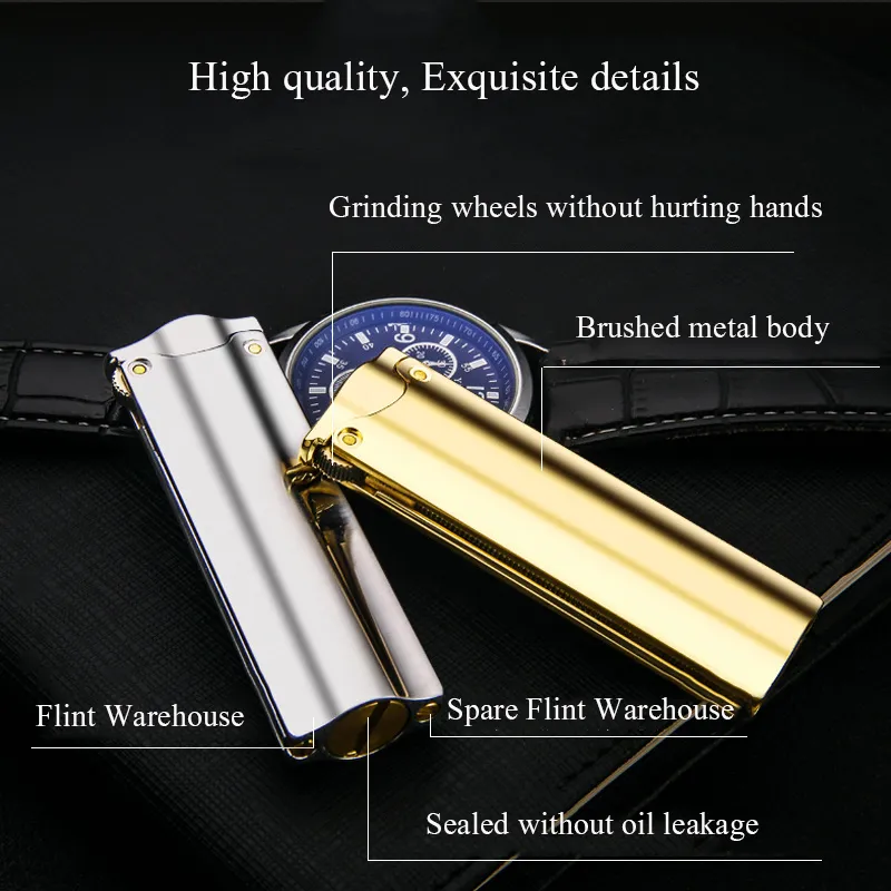 Honesto Cigarro Isqueiro Criativo Roda Retro Kerosene Óleo Lighter Lighter Metal Presente Isqueiro Para Homens