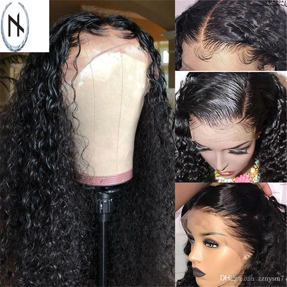 Brésil Hair Water Wave Lace Frontal Human Hair Wigs 134 Pré-cueillette brésilienne en dentelle humaine Wig 150 Wig densité Remy Black Woman8997184