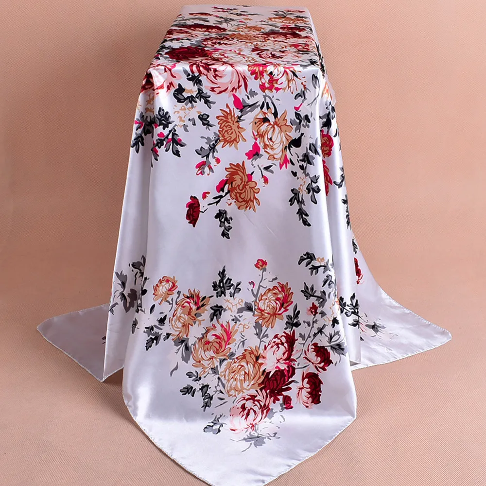Moda Women Sconef Hijab Hijab Silky Satin Shawl Sconhas quadradas lenços de xale envoltem o lenço 2018 New Fouard C190110011586669