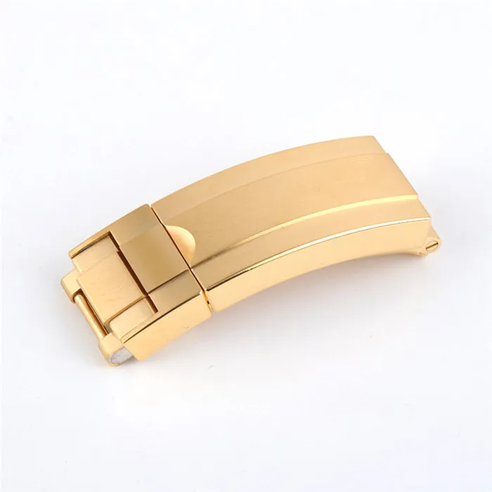 ST9 Glide Lock High Quality Watch Bands Rubber Buckle Clasp Rostfritt stål 16 9mm Gold Silver Rosegold för Submarine Watch Oyster270e