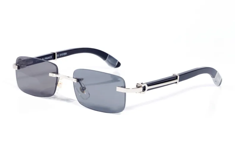أزياء جديدة مستطيلات غير عهدية نظارات مرآة عادية الرجال الرجال النساء الخشبية الرياضة الموقف بوفالو قرن النظارات الشمسية Gafas Lunettes de Solei268l