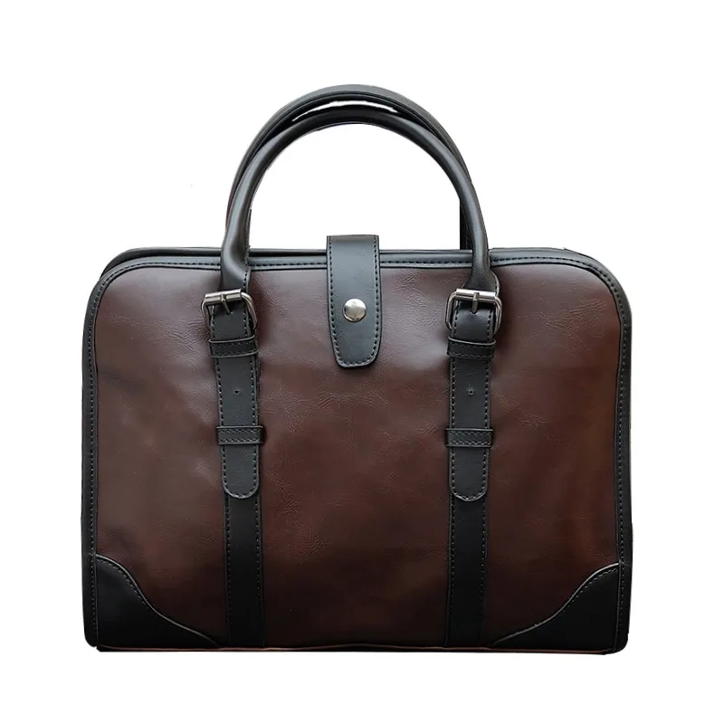 Мужской портфель для ноутбука из искусственной кожи Sacoche Homme, сумка для компьютера, офисные сумки для мужчин, деловая работа, 2020, коричневый для документов, 00891248D