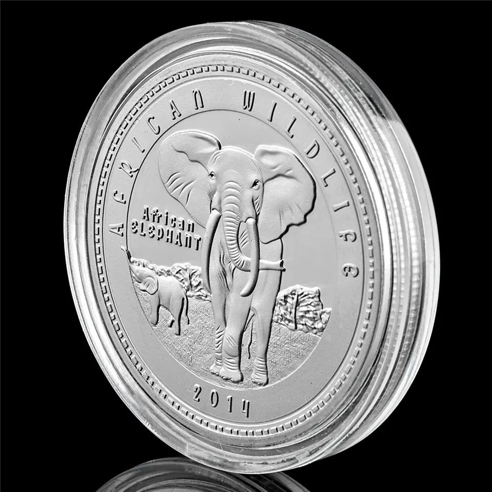 40 mm Africa Craft animal d'animal Zambia Elephant 1000 kwacha plaqué argent commémoratif coain intérieur décor5494983