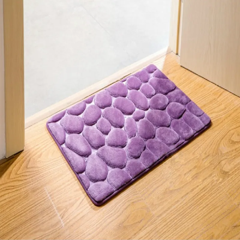 40 60CM Coral Fleece Bathroom Memory Foam Rug Kit Toilet Pattern Bath Non-slip Mats Floor Carpet Set Mattress for Bathroom Decor2735