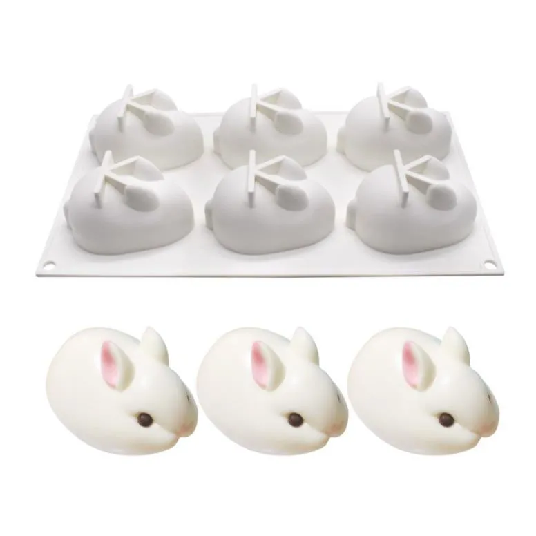 Chocolate making mold silicone cute animal shape rabbit mousse jelly cake baking DIY soap mould kitchen tools3370223