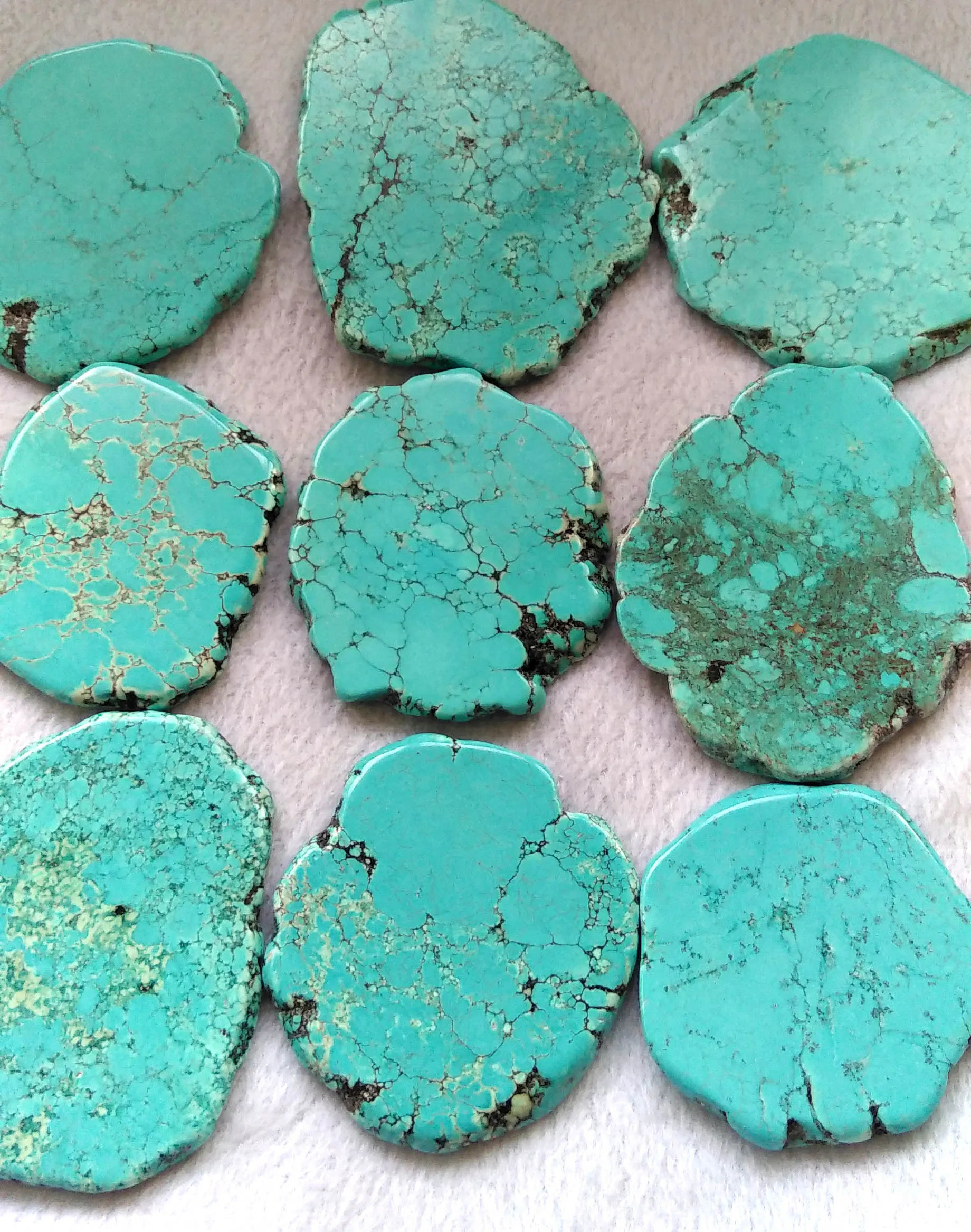 5st Turquoise Slab Turquoise Stone Cabochon Card Slab Form Venes Plat Nuggets Bead Hitta 30-100mm4 High Quality2256