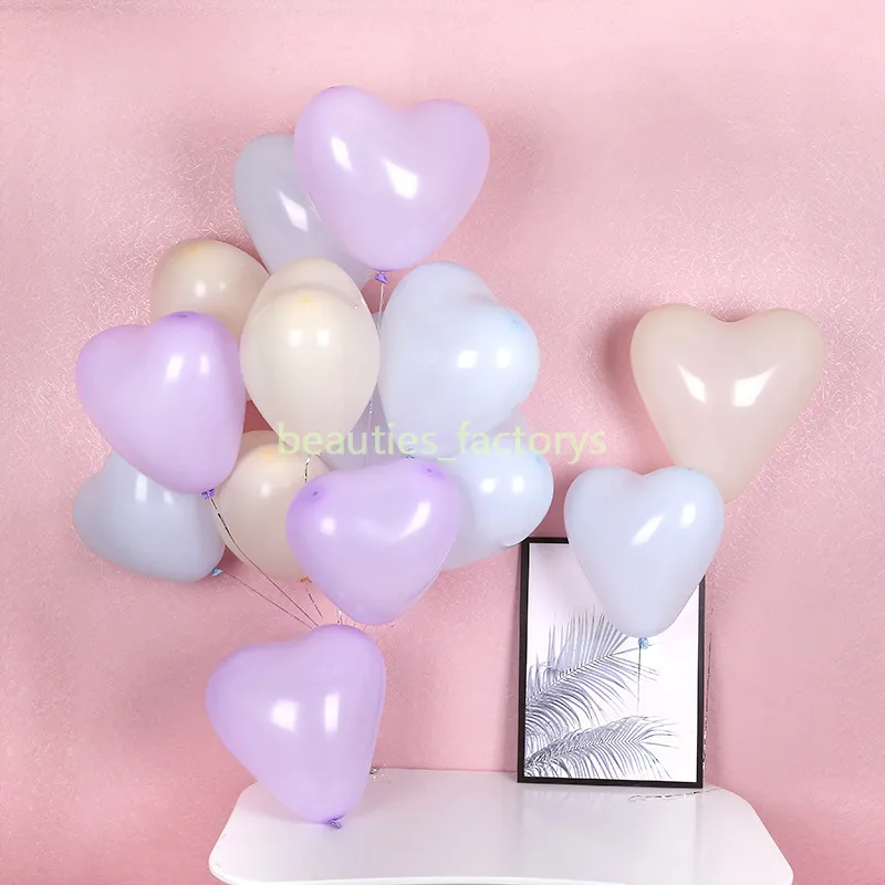 Macarons Color Heart Balloons 12 Wedding Pastel Latex Balloon Festival Party Event Supplies Wedding Room Decoration260g