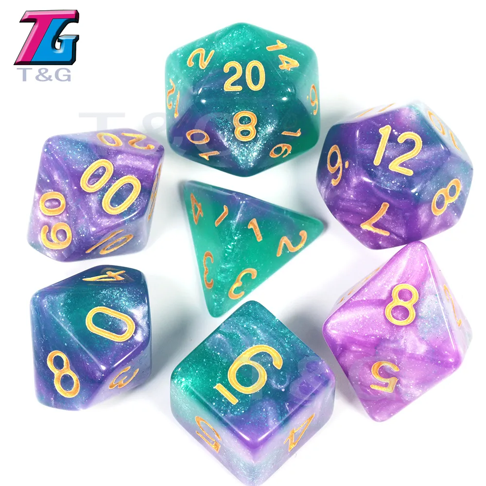 Dados Acessórios para jogos de números dourados Dados set0123456651289