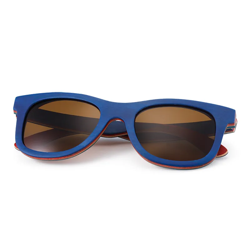 Occhiali da sole da donna in legno retrò di nuova moda da uomo di alta qualità Brand Design Blu pavone Occhiali da sole polarizzati Occhiali da vista in bambù da spiaggia CX200706