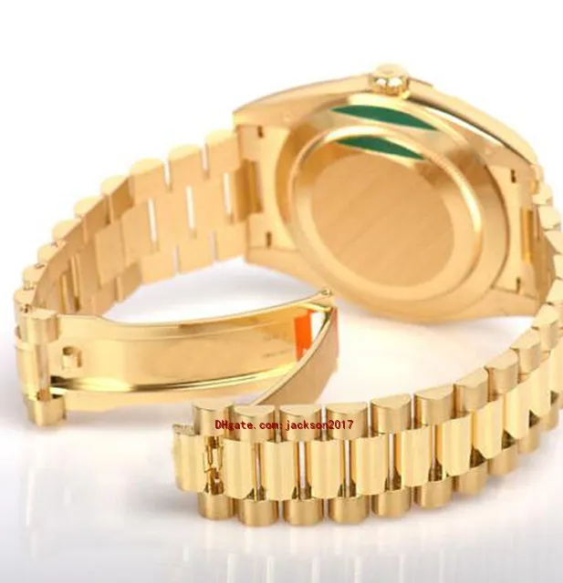 Wysokiej jakości zegarki z oryginalnym pudełkiem swobodne nowoczesne zegarki męskie datę 228238 Prezydent 40 mm żółte złoto szampan 3194