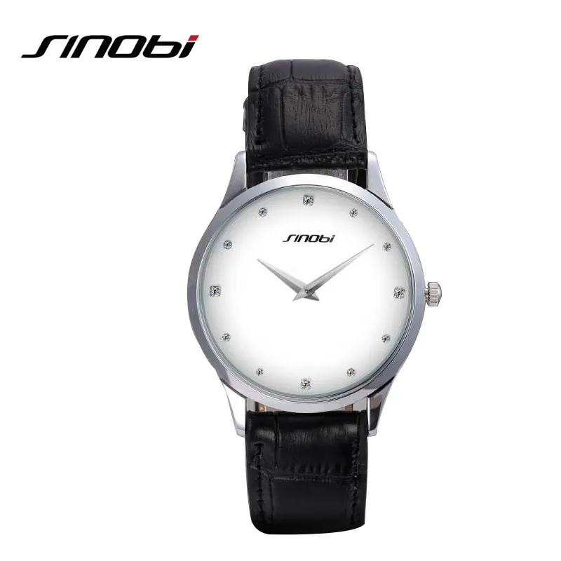 Sinobi Classic Watch Women Fashion Top Brand Luksus skórzany pasek Ladies Clock Geneva Quartz Brance Watch Relogio feminino209o