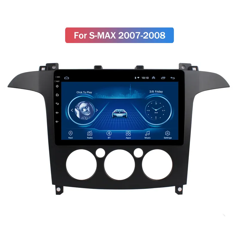 Автомобильная аудиосистема Android 10 Player 9-дюймовый видео для Ford S-Max 2007-2008 GPS Navigation